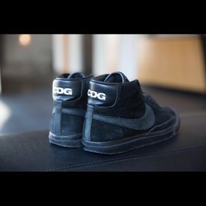 CDG x Nike Blazers Hi Tops Black size 6